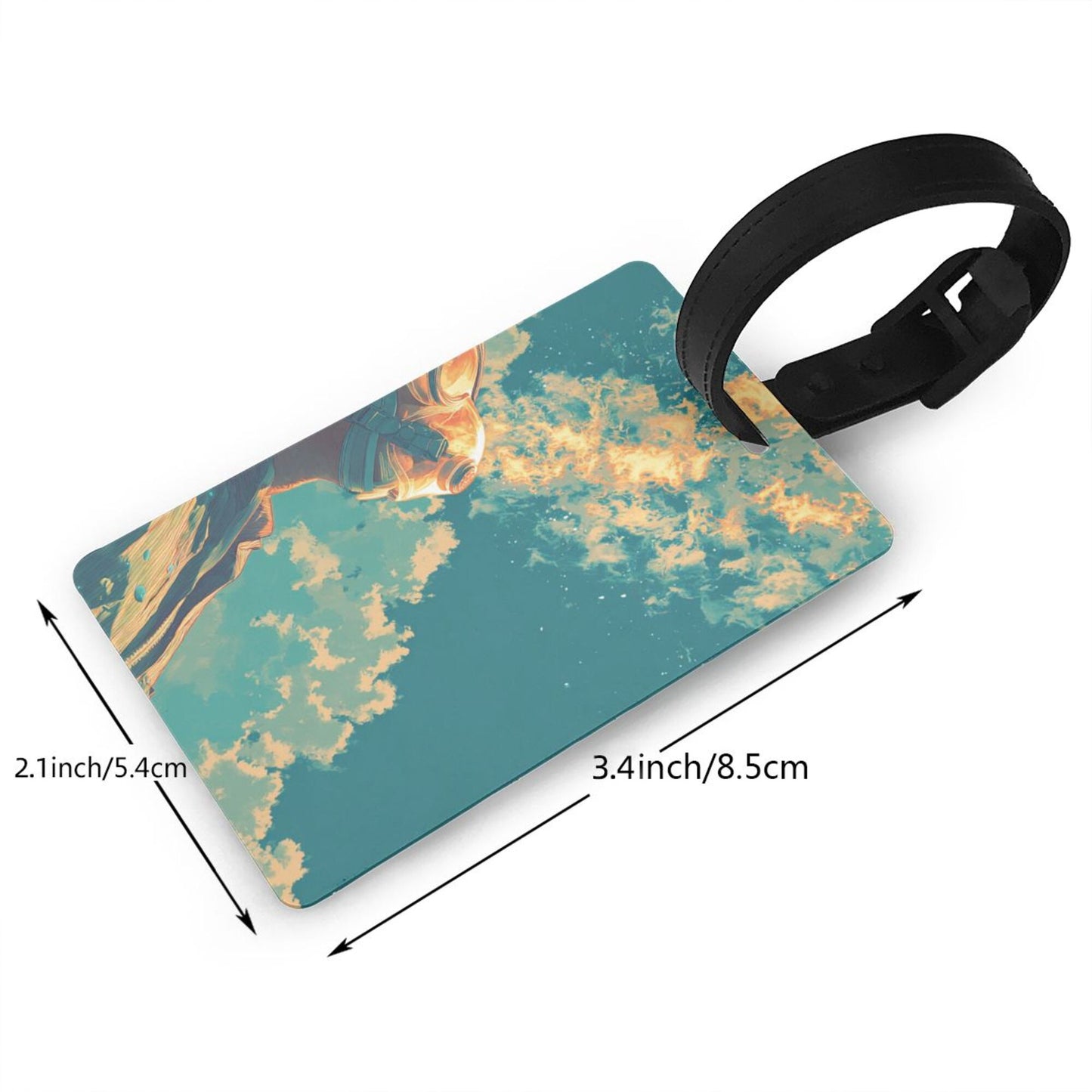 Luggage Tag with Art Illustration Pattern (2 - piece set, Size 3.4”×2.1” )