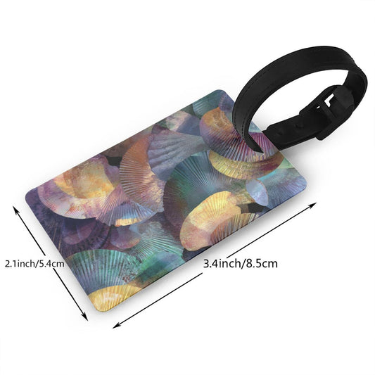 Luggage Tag with Colorful Fan - Shaped Pattern (2 - piece set, Size 3.4”×2.1” )