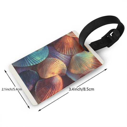Luggage Tag with Colorful Shell Pattern (2 - piece set, Size 3.4”×2.1” )