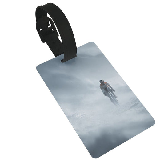 Luggage Tag with Cyclist Scenery Pattern (2 - piece set, Size 3.4”×2.1” )