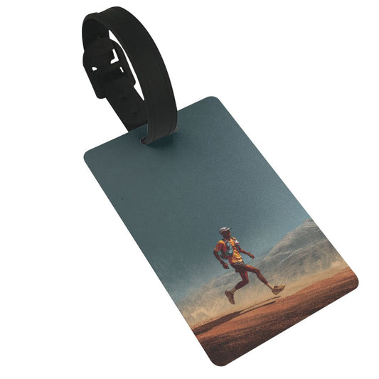 Luggage Tag with Outdoor Runner Pattern (2 - piece set, Size 3.4”×2.1” )