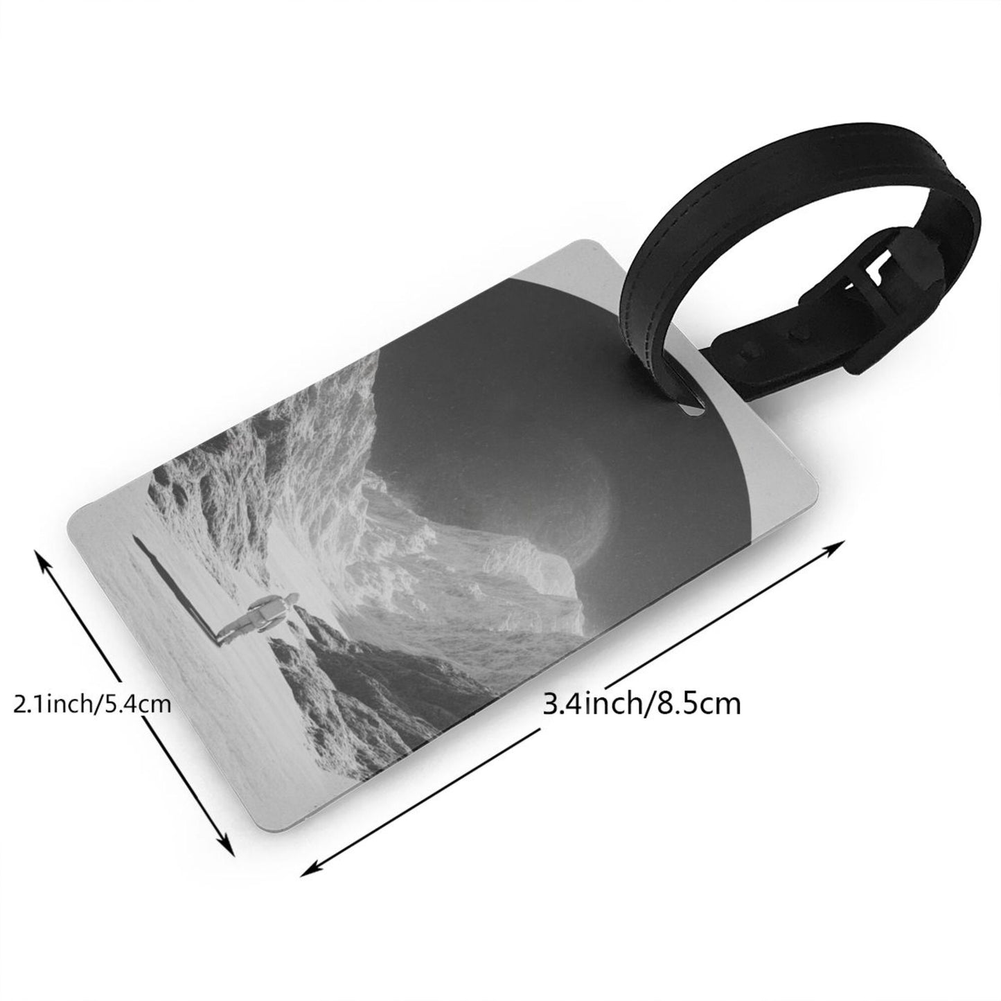 Luggage Tag with Sci - Fi Astronaut Scene (2 - piece set, Size 3.4”×2.1” )