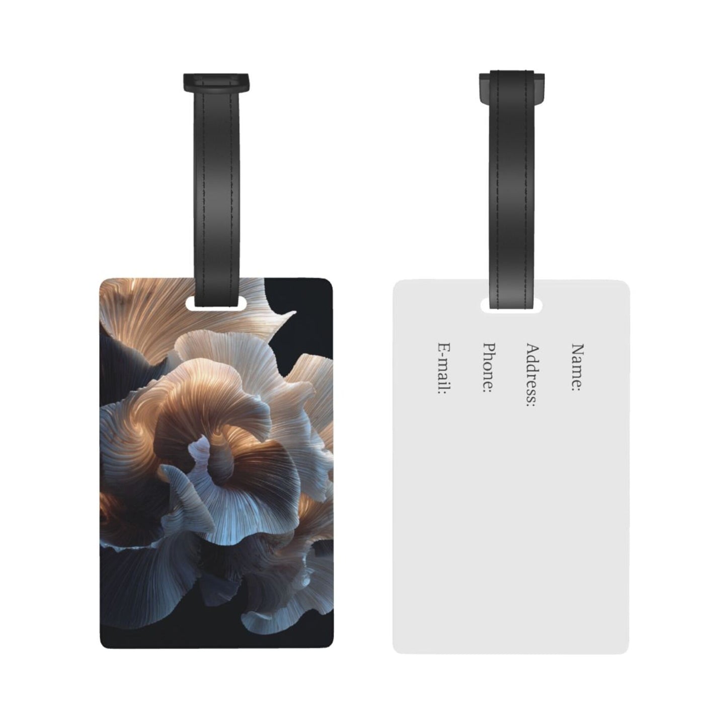 Luggage Tag with Artistic Abstract Flower Pattern (2 - piece set, Size 3.4”×2.1” )