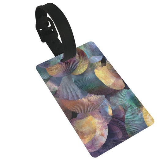 Luggage Tag with Colorful Fan - Shaped Pattern (2 - piece set, Size 3.4”×2.1” )
