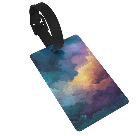 Luggage Tag with Dreamy Oil - Painting Cloud Scene (2 - piece set, Size 3.4”×2.1” )