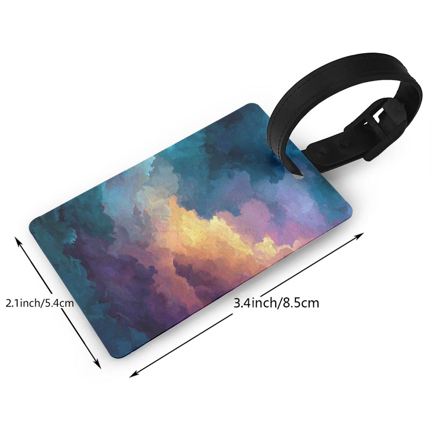 Luggage Tag with Dreamy Oil - Painting Cloud Scene (2 - piece set, Size 3.4”×2.1” )