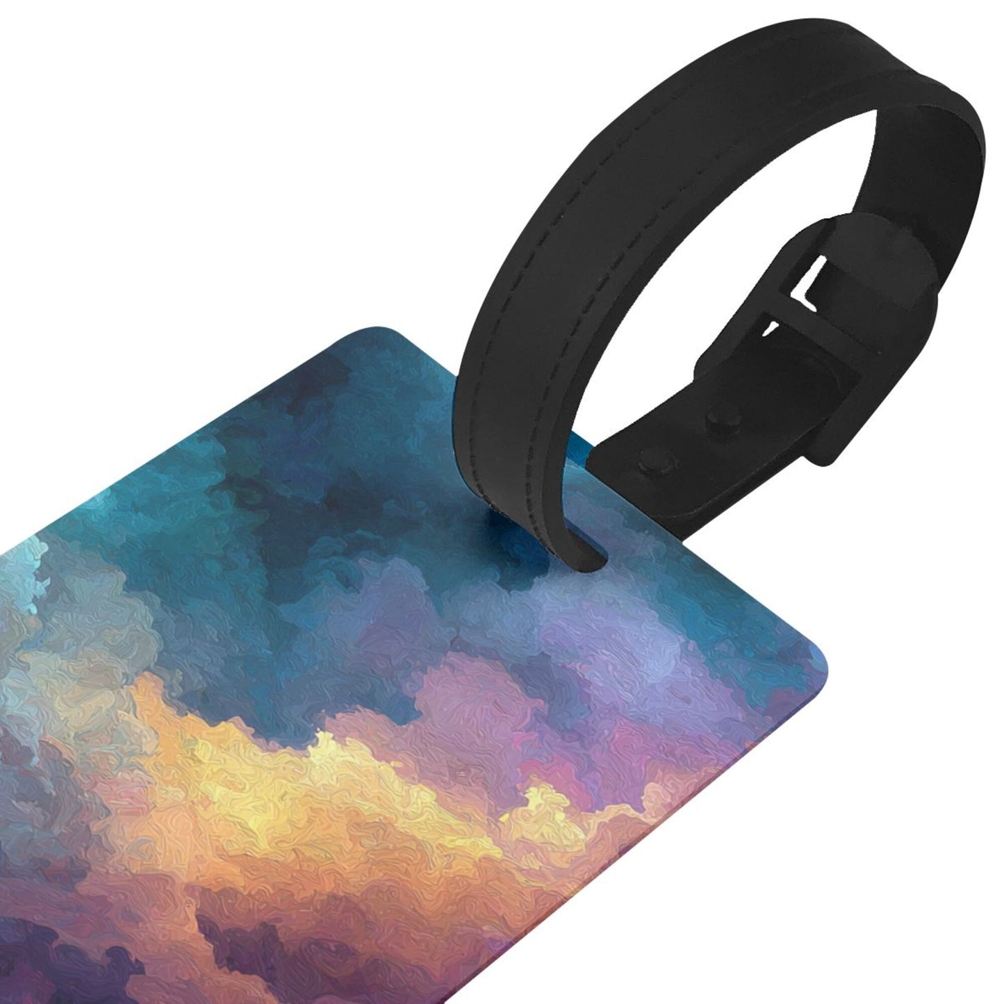 Luggage Tag with Dreamy Oil - Painting Cloud Scene (2 - piece set, Size 3.4”×2.1” )