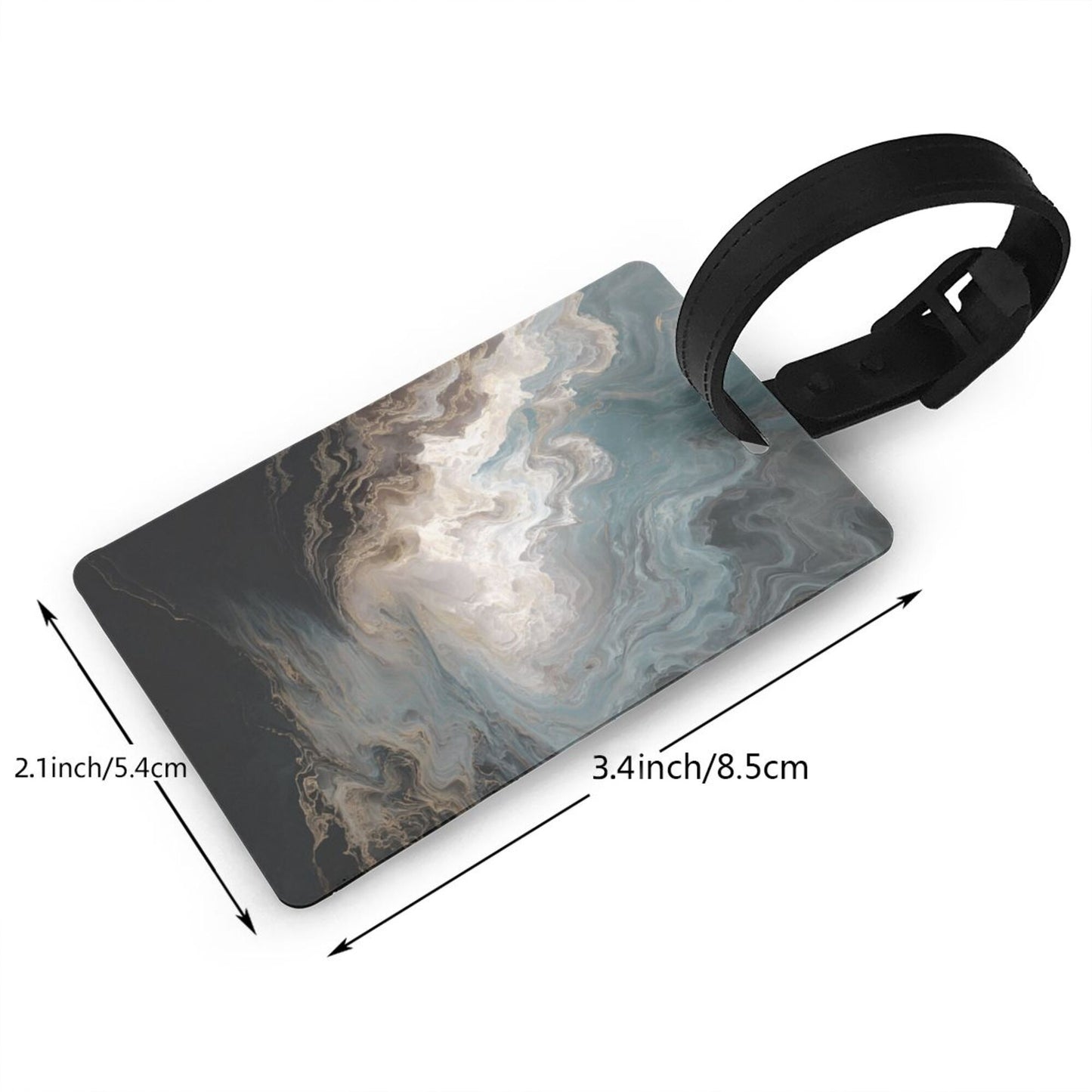 Luggage Tag with Artistic Fluid - Texture Pattern (2 - piece set, Size 3.4”×2.1” )