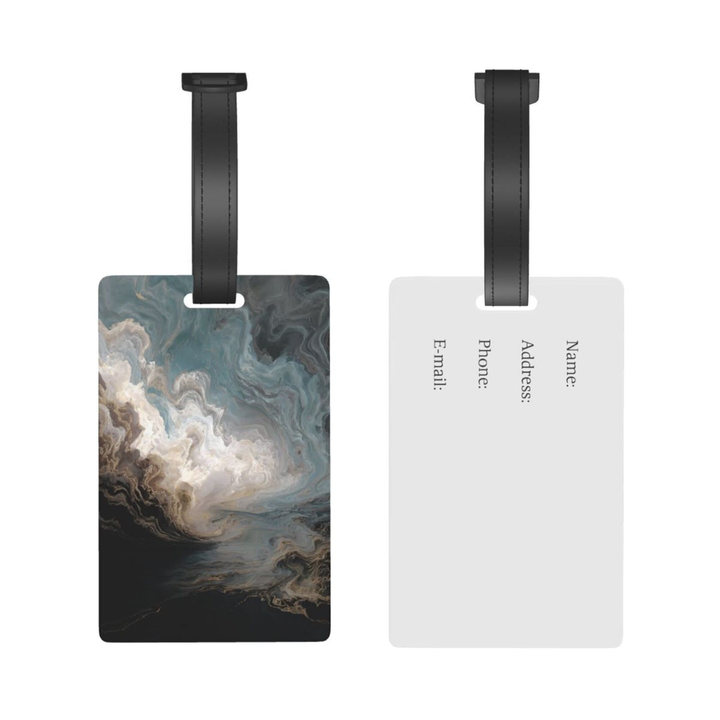 Luggage Tag with Artistic Fluid - Texture Pattern (2 - piece set, Size 3.4”×2.1” )