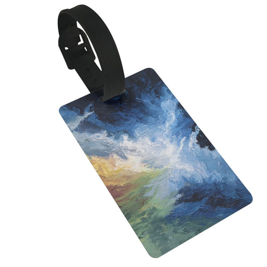 Luggage Tag with Oil - Painting Style Colorful Cloud Scene (2 - piece set, Size 3.4”×2.1” )