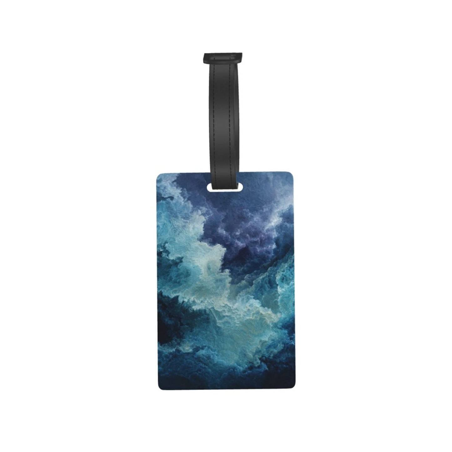 Luggage Tag with Dreamy Blue - Toned Cloud Wave Pattern (2 - piece set, Size 3.4”×2.1” )