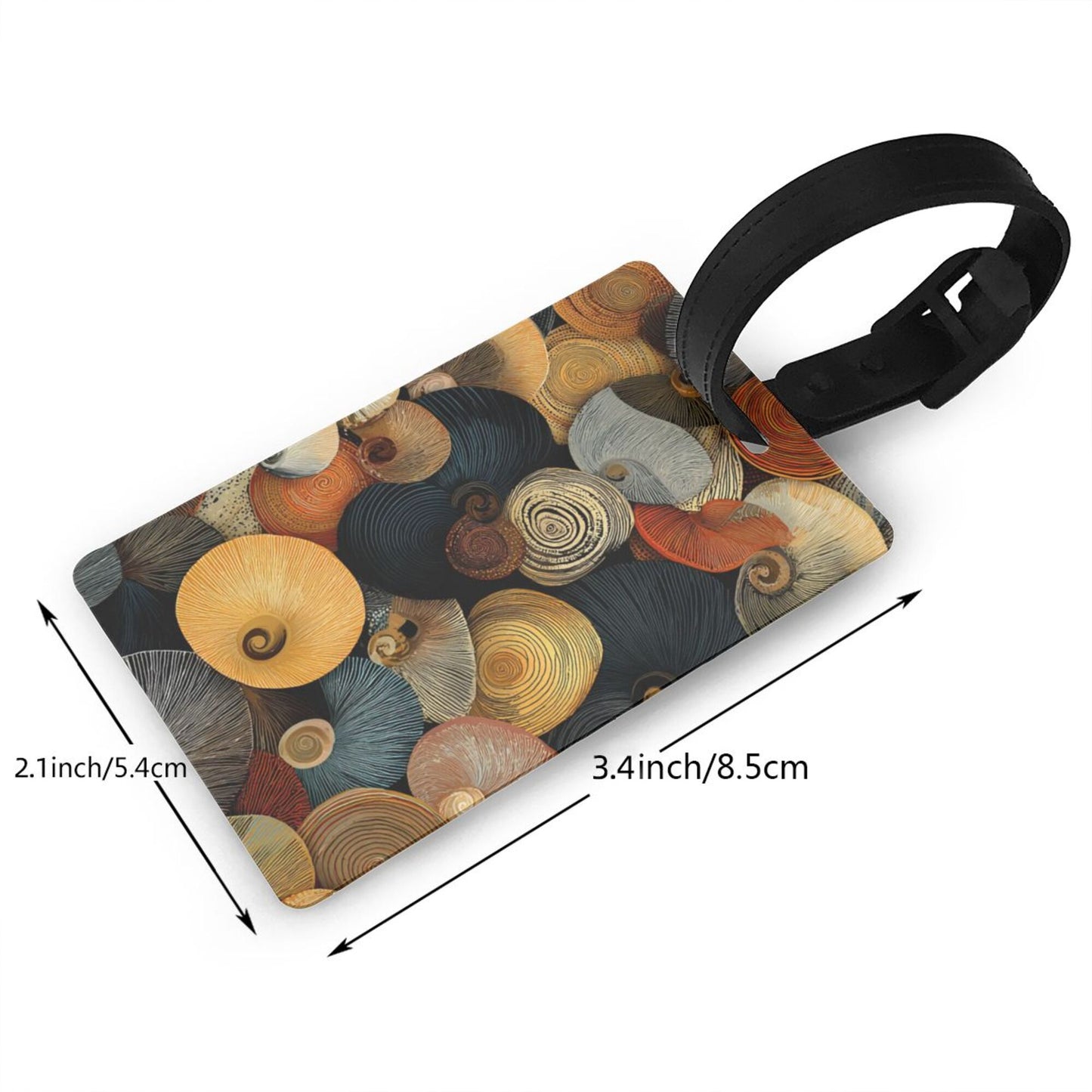 Luggage Tag with Retro Conch Pattern (2 - piece set, Size 3.4”×2.1” )