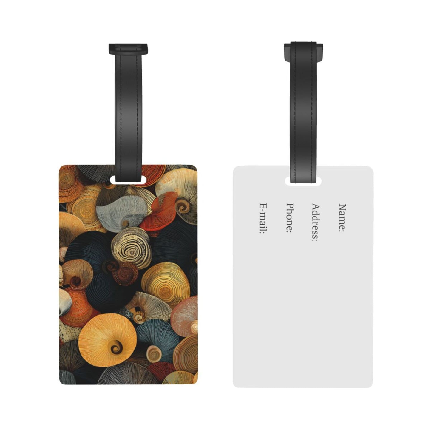 Luggage Tag with Retro Conch Pattern (2 - piece set, Size 3.4”×2.1” )